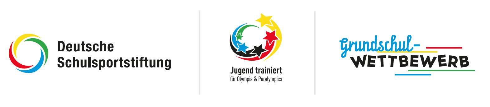 Jugend Trainiert für Olympia Logo, Deutsche Schulsportstiftung Logo, Grundschulwettbewerb Logo